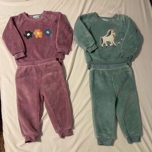Cozy Kids' Fleece Pajama Set - Purple and Teal